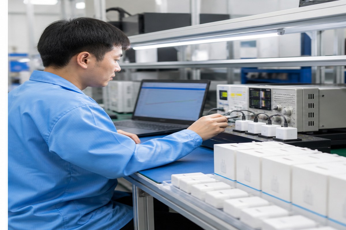 GaN charger factory testing